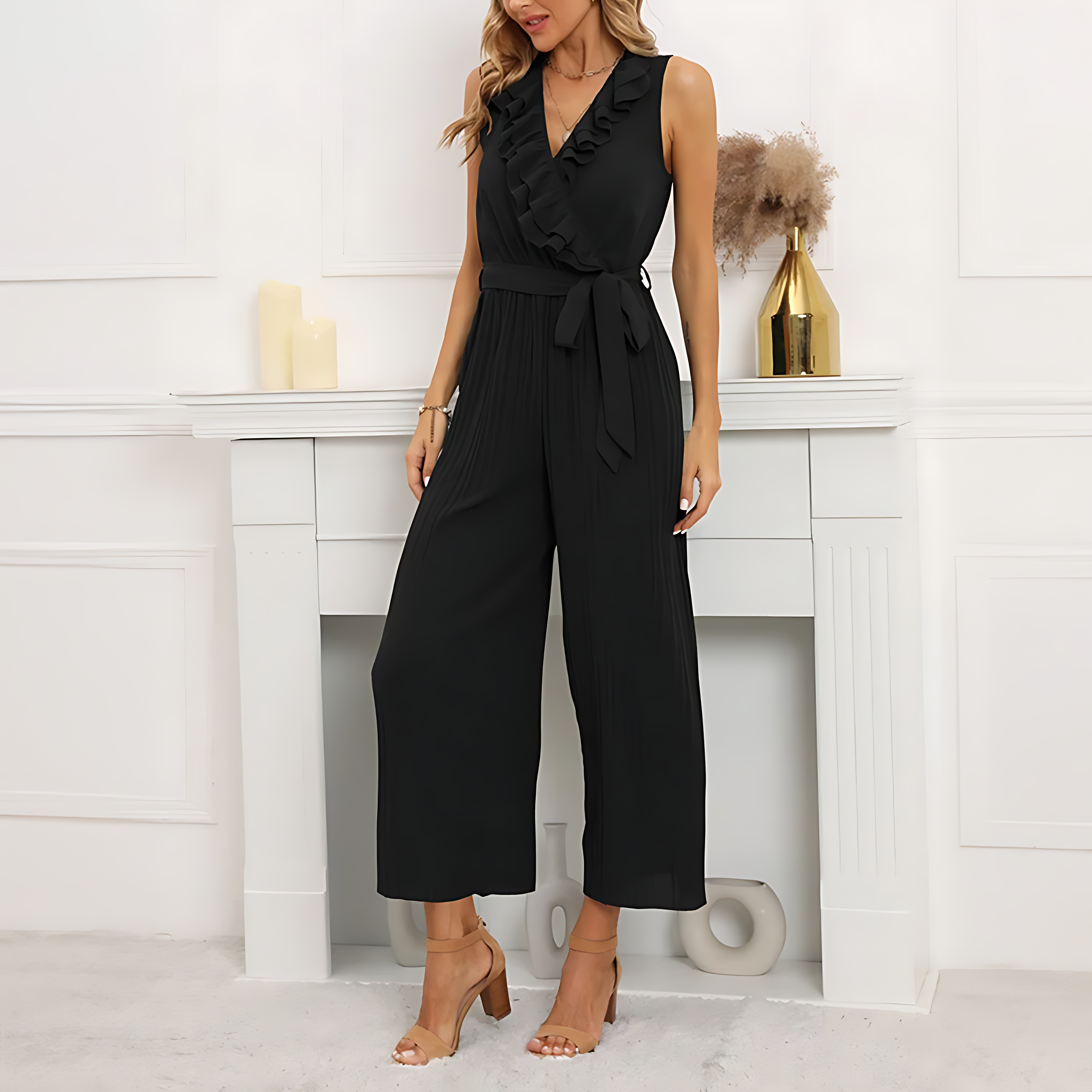 Harvey Jumpsuit - Verhoog je gebruikelijke jumpsuit met een vleugje ruches!