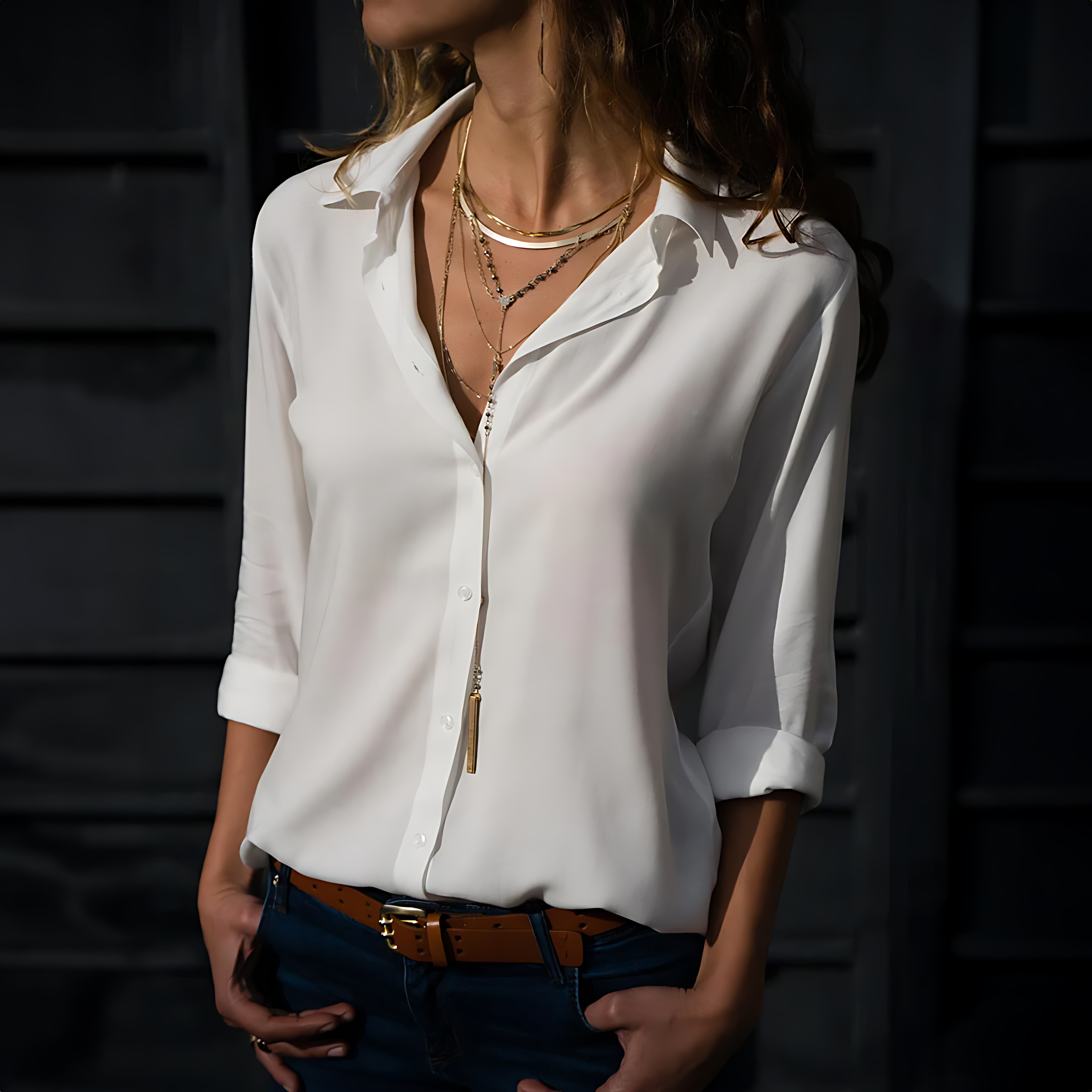 Susan Top - Voel je zelfverzekerd en comfortabel met dit lichte en luchtige button-down shirt!