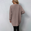 Fenna Rib-Knit Vest - Chic lang gebreid open vest voor haar