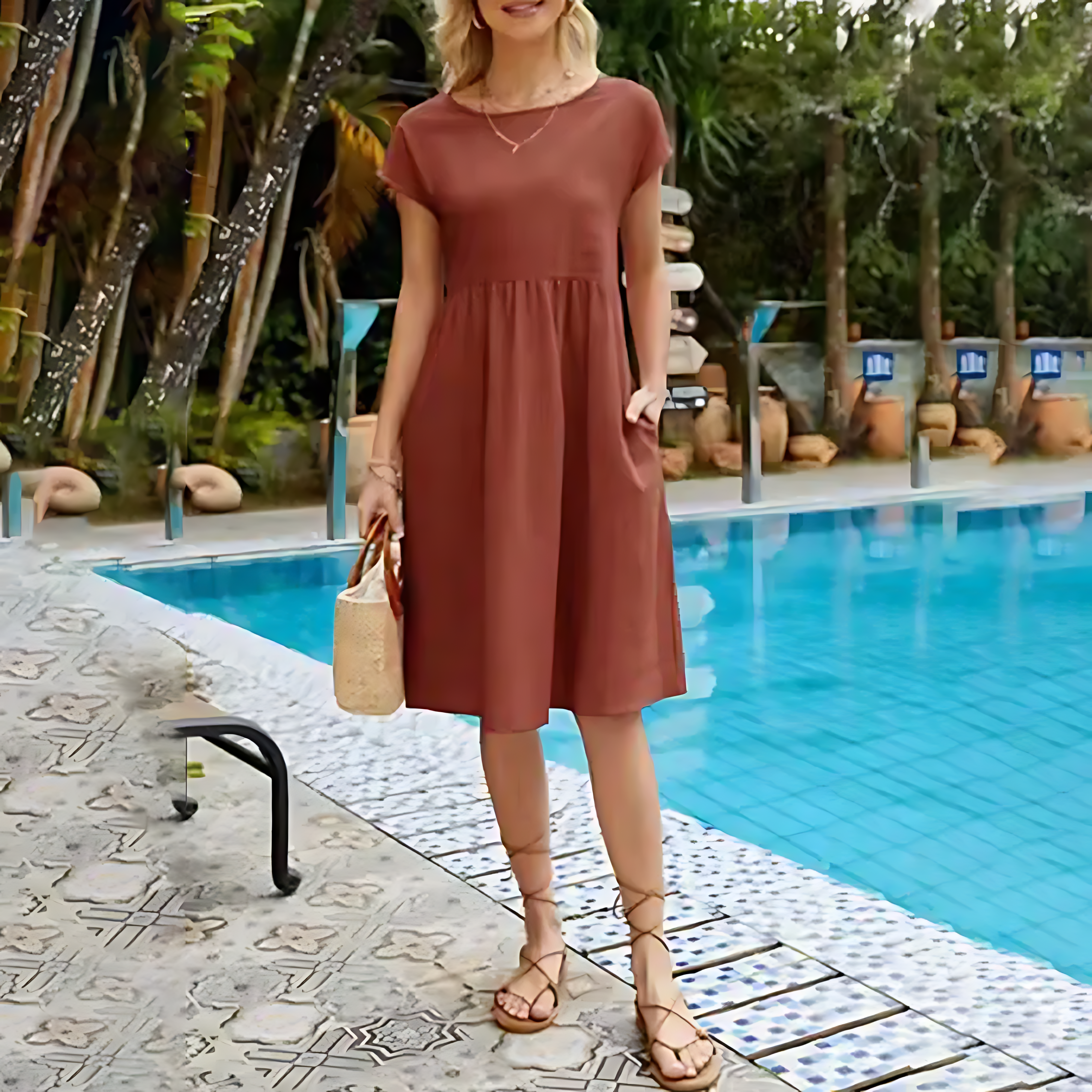 Janna Dress - Geniet van eenvoud en comfort in deze effen jurk!