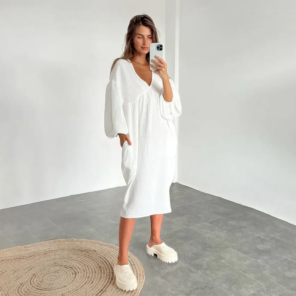 Noa Puffy Sleeve Dress - Elegante zoete pofjurk voor elke gelegenheid